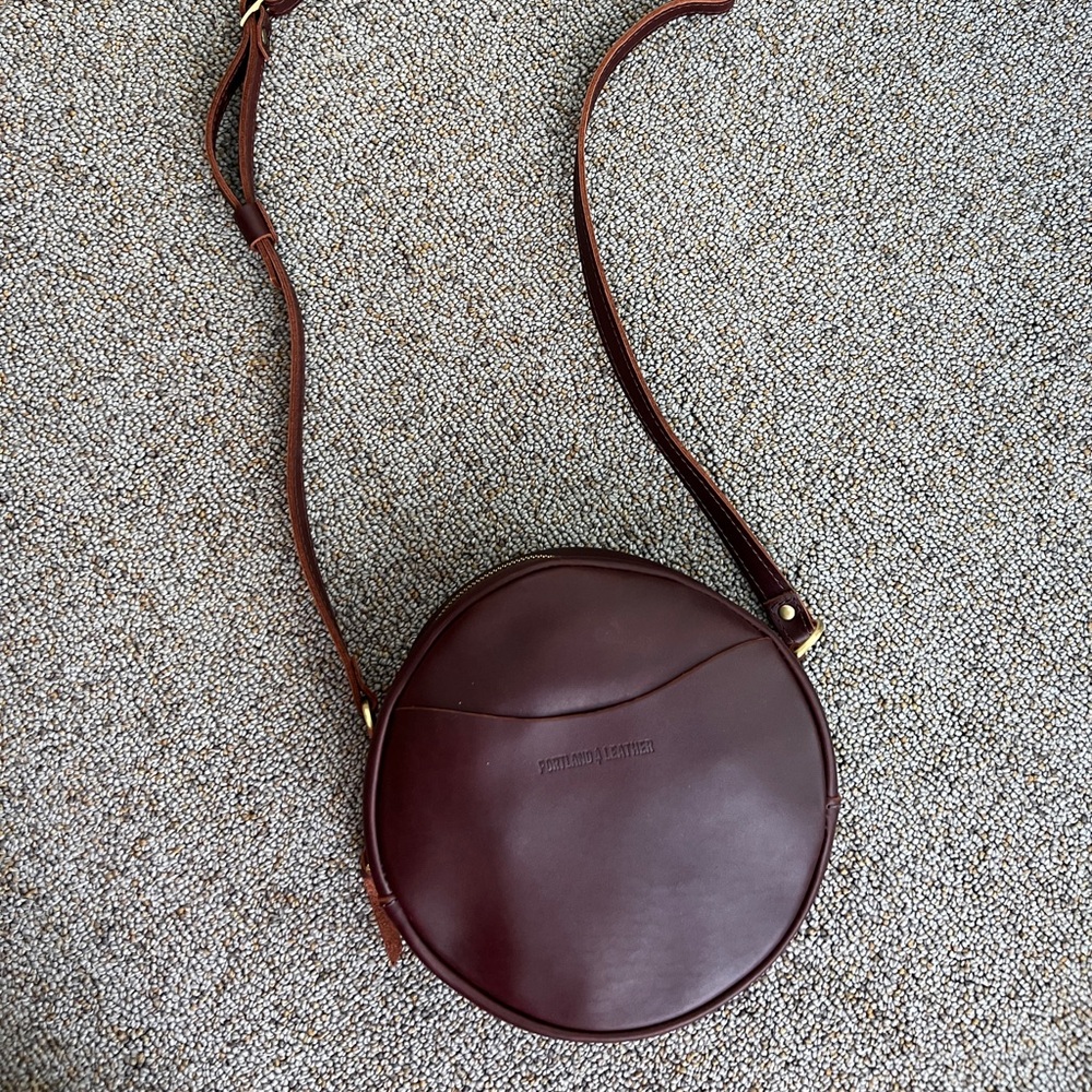 Portland leather ‘Almost Perfect’ Circle Crossbody